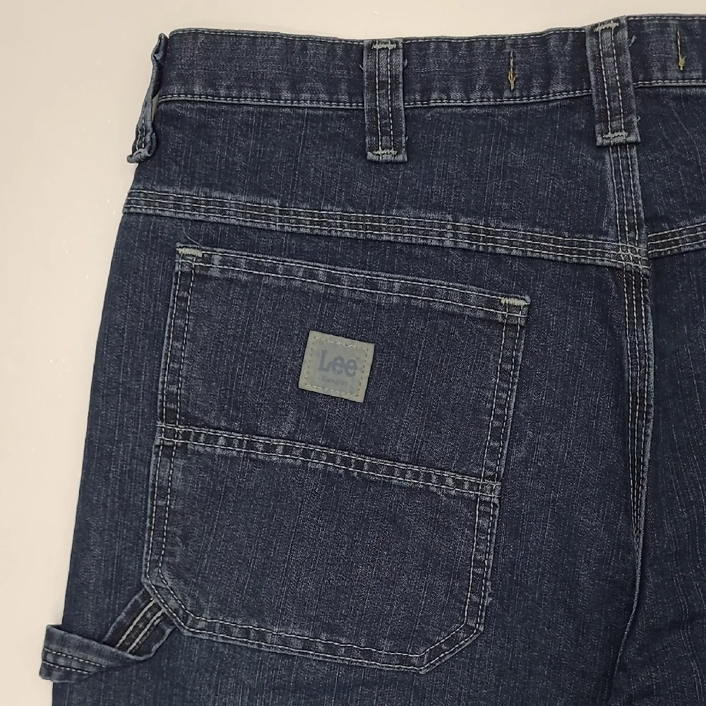 Lee Dungarees Carpenter Jean Relaxed Bootcut Fit Straight Leg Dark Wash Work